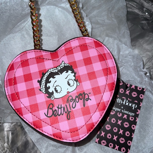 *RESTOCK*: Betty Boop X Unique Vintage Red & Pink Betty Boop Heart Purse - Picture 6 of 11